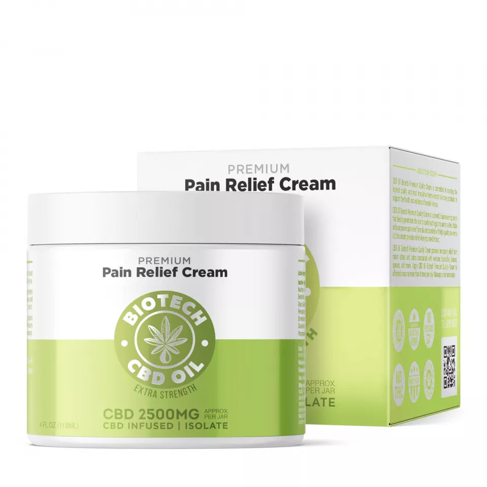 Biotech CBD Pain Relief Cream 4oz 1000mg - Wholesale Menthol Muscle Joint Topical