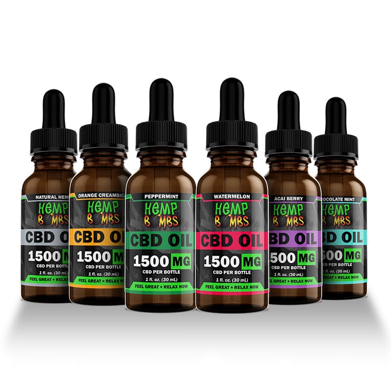Hemp Bombs CBD Oil Tincture 30ml Pack of 6 Wholesale - Premium Hemp-Derived