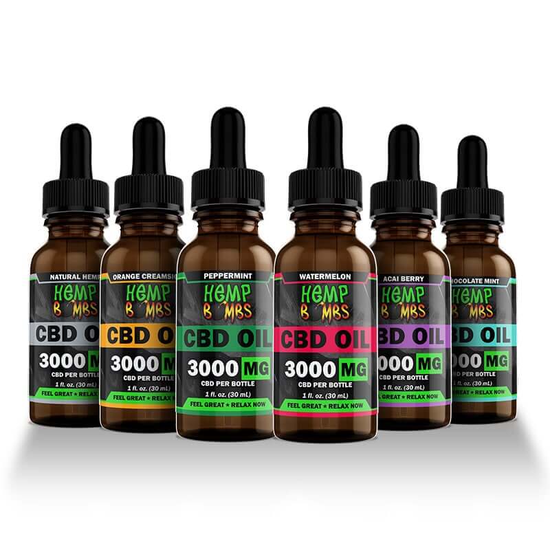 Hemp Bombs CBD Oil Tincture 30ml Pack of 6 Wholesale - Premium Hemp-Derived
