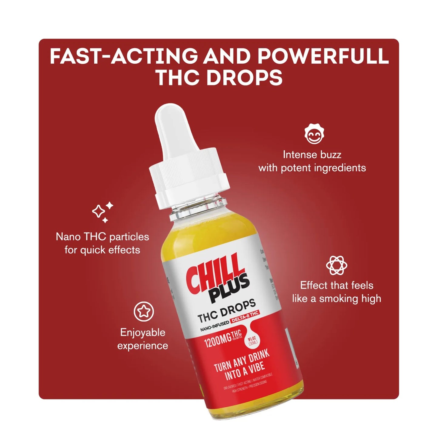 Chill Plus D8 Nano Unflavored Oil Drops - 1,200mg