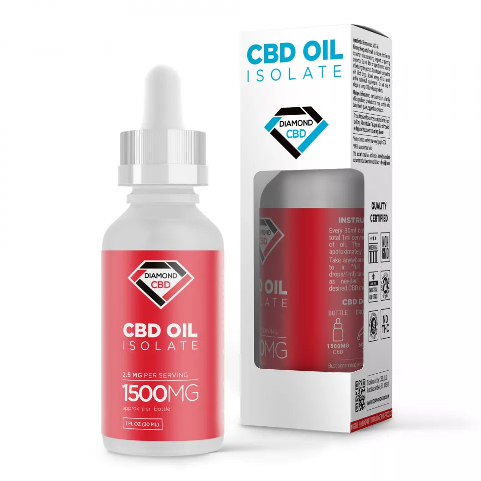 Diamond CBD Isolate Oil Tincture 1000mg Wholesale - Pure THC-Free Hemp-Derived