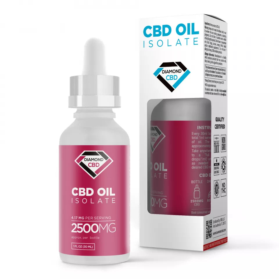 Diamond CBD Isolate Oil Tincture 1000mg Wholesale - Pure THC-Free Hemp-Derived