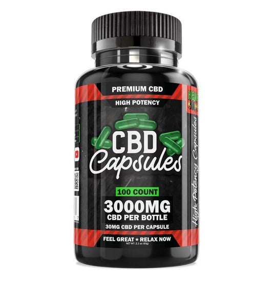 Hemp Bombs High Potency CBD Capsules 3000mg 30mg Pack of 6 - Wholesale CBD Pills