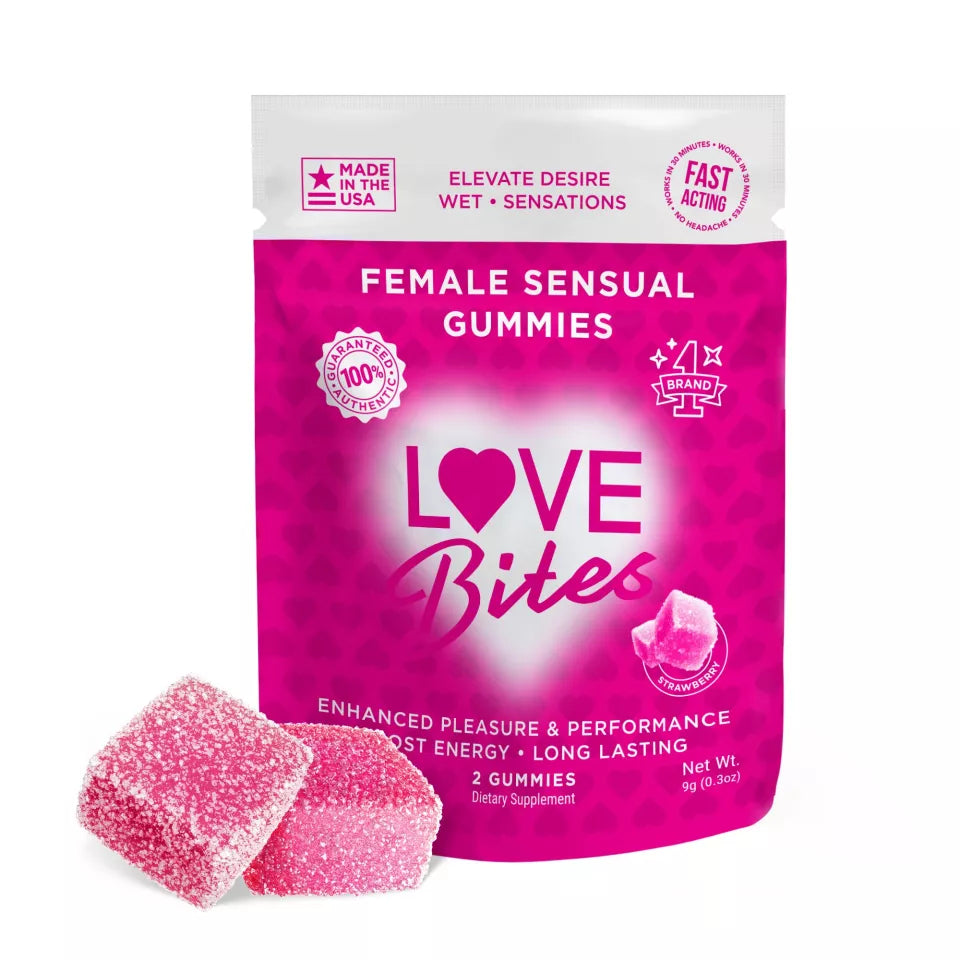 Love Bites Gummies - Libido Enhancement Edibles | Box of 12 Pouches