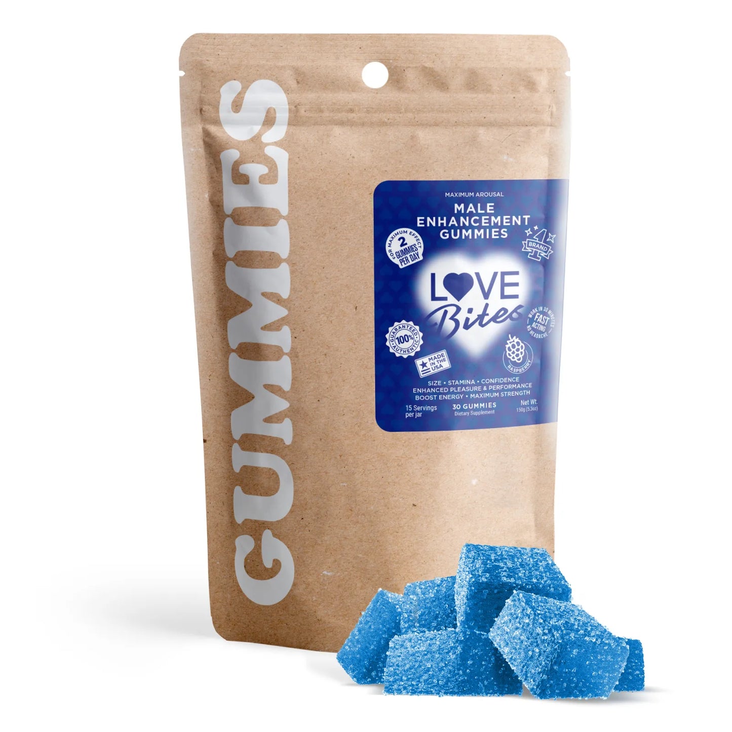 Love Bites Female Sensual Gummies - Strawberry Libido Enhancement | 30 Count