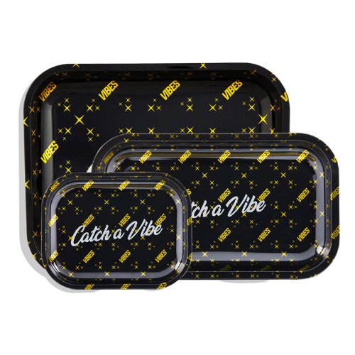 VIBES Rolling Tray "Catch a Vibe" - Metal Rolling Trays Wholesale | 3 Sizes