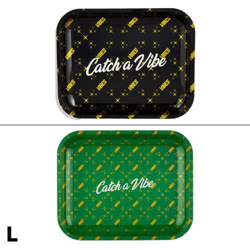 VIBES Rolling Tray "Catch a Vibe" - Metal Rolling Trays Wholesale | 3 Sizes