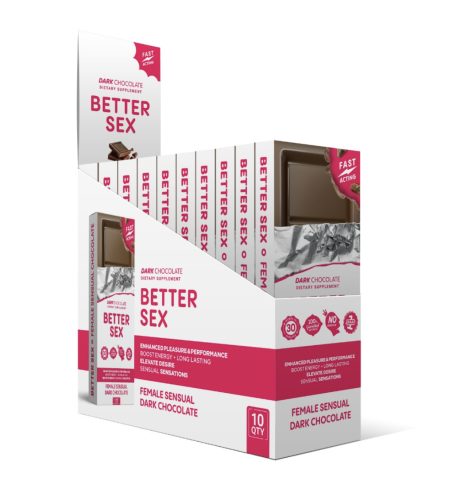 Better Sex Female Sensual Dark Chocolate - Libido Enhancement | Box of 10
